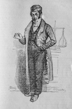 Eczacı, Fransızlar kendi kendilerine boyamışlar, eitor N.J. Philippart 1861.