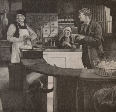 The Lutin and the Epicier, Les Tales d'Andersen, Illustrations by Hans Tegner, Publisher Boivin and Cie 1870