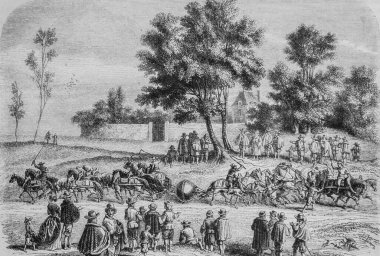 Edouard Charton 'ın 1855 tarihli resim dükkanı Magdeburg' un yarımkürelerinin deneyimini kutluyoruz.