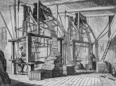 Canut atölyesi, ipek andoff, Edouard Charton 1855 'in resim dükkanı.