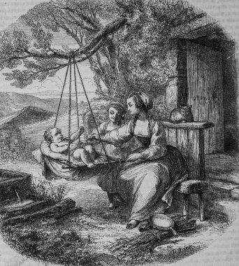 Beşik, Edouard Charton 1855 'in resimli dükkanı.