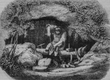 Saint Gobain 'deki Sabotier' in atölyesi, Edouard Charton 1855 'in resimli dergisi.