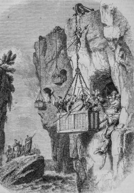 Galilee mağaralarında (MÖ 40), Edouard Charton 'ın 1855 tarihli pitoresk dergisi Erode' lu isyancıların askerleri.