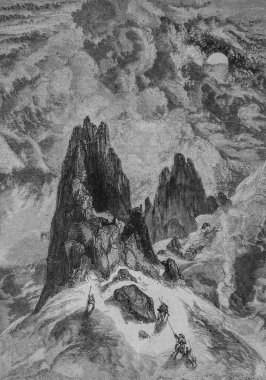 Le Mont Blanc, Edouard Charton 1855 'in resimli dergisi.