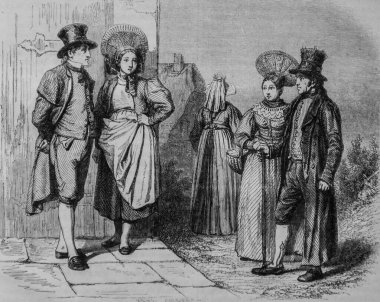 Kara Orman ve Bavyera Souabe kostümleri, Edouard Charton 1855 'in pitoresk dergisi.