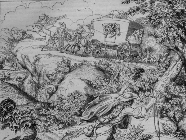 Pegase boyunduruğun altında, Edouard Charton 1855 'in resim dükkanı.