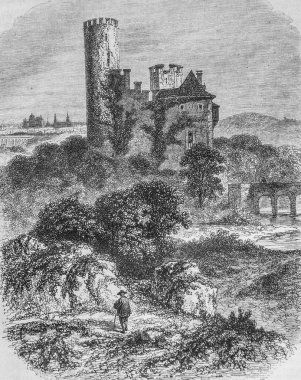 Frankeştayn Kulesi, Aix la Chapelle yakınlarındaki, Edouard Charton 1870 'in resimli dergisi.