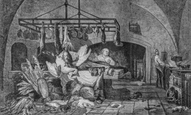 1861 'de bir mutfak, Edouard Charton 1870' in resimli dergisi.