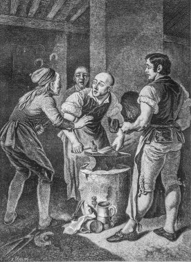 Demirci dükkanı, Edouard Charton 1870 'in resimli dergisi.