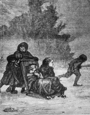 Edouard Charton 'ın 1870' teki kızak dükkanı.