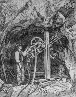 Leschot performans sanatçısı ve Perret motoru, M. Edouard Charton 1870 'in pitoresk dergisi.