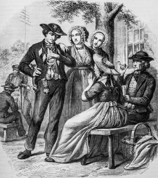 Beveland Sud Adası kostümleri, M. Edouard Charton 1870 'in pitoresk dergisi.