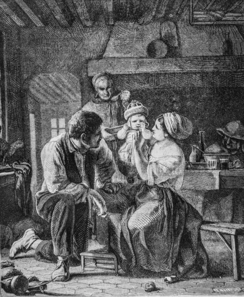 Çocuğun ilk dişi, Edouard Charton 1870 tarihli resim dükkanı.