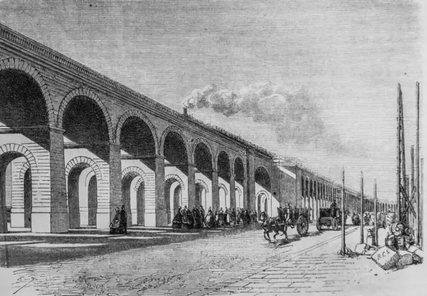 Günün konusu viyadük köprüsü, M. Edouard Charton 1870 'in resimli dergisi.