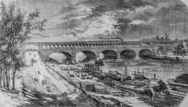 Günün konusu viyadük köprüsü, M. Edouard Charton 1870 'in resimli dergisi.