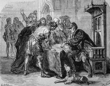 XI. Louis, 1883 'te yayımcı Lahur Charles Le Temeraire' nin ölümünü uygular.