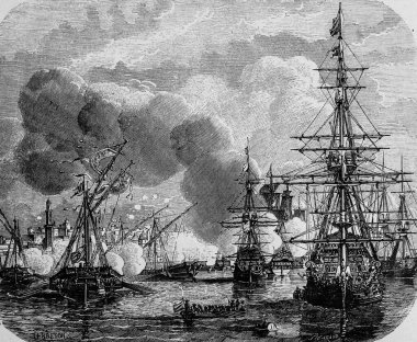 Duquesne 1684 tarafından Genlerin Bombalanması, Yayımcı Lahur 1883