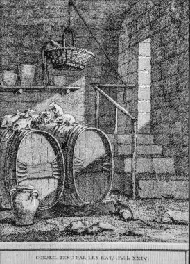 Farelerin tavsiyeleri, La Fontaine masalları, Talan Yayımcısı, Ölüm 1904, Çizim J.B.oudry