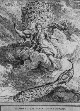 Juno, Fables de la Fontaine, Talan Publisher, Dier 1904, Çizim: J.B.oudry