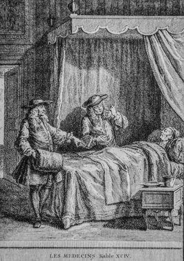 Les Medecins, Fables de la Fontaine, Talan Publisher, Dier 1904, Çizim: J.B.oudry