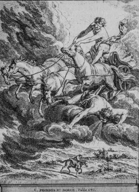 Phebus ve Boree, Fables de la Fontaine, Talan Publisher, Dier 1904, Çizim J.B.oudry