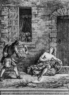 Servetin peşinden koşan adam, Masallar de la Fontaine, Yayımcı Talan, Dier 1904, Çizim: J.B.oudry