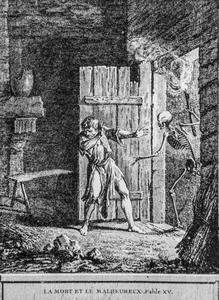 Ölüm ve Talan Fables de la Fontaine, Talan editörü, Dier 1904, J.B.oudry 'nin çizimi.