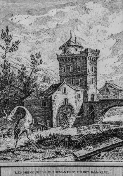 Kral isteyen kurbağalar, Masallar de la Fontaine, Yayımcı Talan, dier 1904, J.B.oudry çizimi