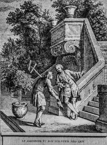 Bahçıvan ve Lordu, Masallar de la Fontaine, Yayımcı Talan, Dier 1904, J.B.oudry çizimi