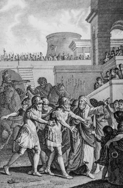 Suriyeliler kör edici grevler yapıyorlar, eski irade, Sacy ustası, Yayıncı Guiraudet ve Jouaust 1836 'nın İncil' i.