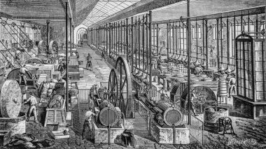 Mezar ve sprey atölyesi, Fransa Merkez Eczanesi Genevoix, Les Grandes fabrikaları de Turgan, baskı Hatier 1888