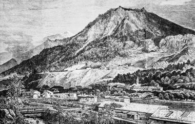 Mont Frejus, Frejus yakınlarında, Dumont 'un yüzyılın en büyük eseri, Baskı Hachette 1895