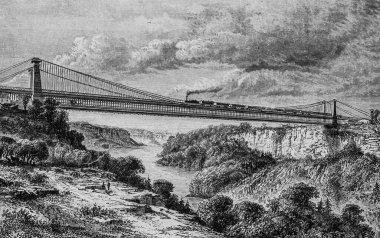 Niagara Köprüsü, Dumont 'un yüzyılın en büyük eseri, baskı Hachette 1895