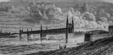 Kehl Köprüsü, yüzyılın en büyük eseri Dumont 'un Hachette 1895 sayılı baskısı.