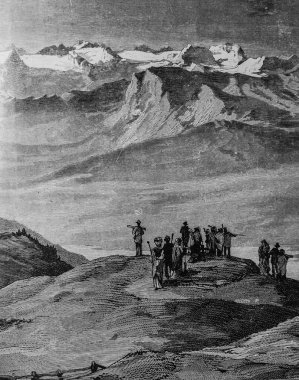 Rigi 'nin tepesinden, yüzyılın başlıca eserleri Dumont' un Hachette 1895 sayılı baskısı.
