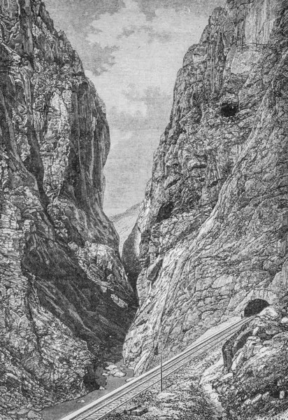 Tunnel in the mountains, the major works of the century by Dumont, Edition Hachette 1895
