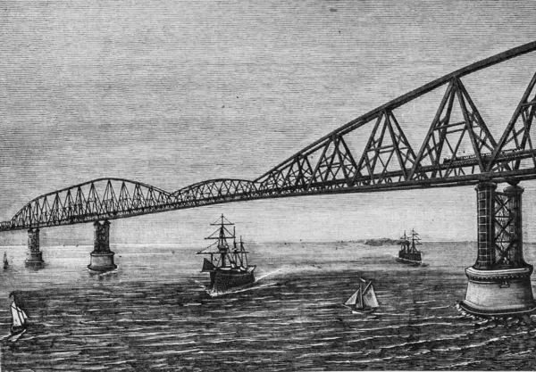 Kanal üzerindeki köprü projesi, yüzyılın en önemli çalışmaları Dumont, Basım Hachette 1895