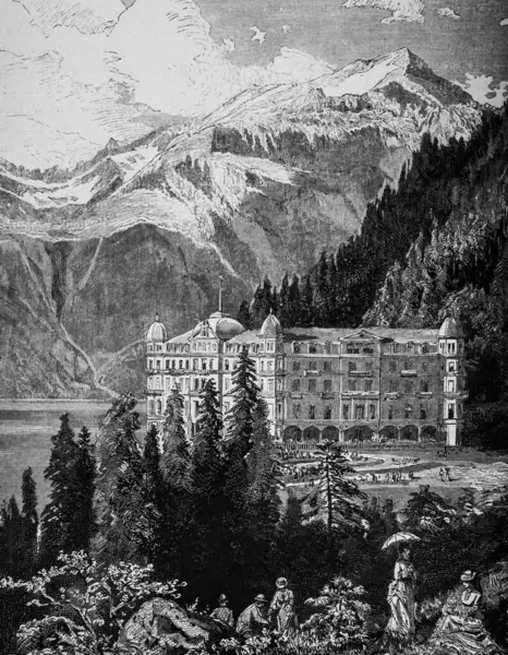 The Hotel du Giessbach, Dumont 'un yüzyılın en büyük eseri, Hachette 1895 basımı.