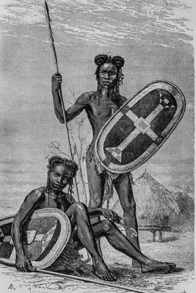 니암스 Gaffarel에 아프리카 에디션 Hachette 1898 로열티 프리 스톡 사진