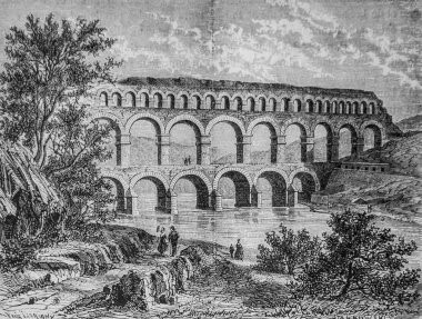 The Pont du Gard, Henri Martin 'in Fransa' nın popüler tarihi, editör Furne 1860
