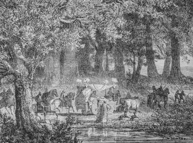 Tembel kral sığır eti arabasında 511-638 Henri Martin 'in popüler fırfırlı tarihi, editör Furne 1860