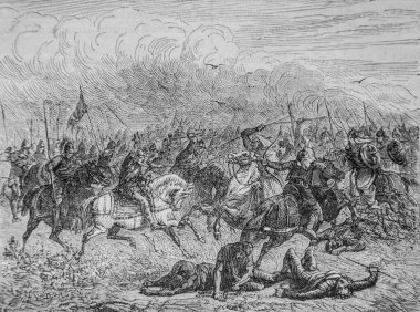 Charle Martel ve Abderame Poitiers Savaşı 511-638, Henri Martin 'in popüler fırfırlı tarihi, editör Furne 1860