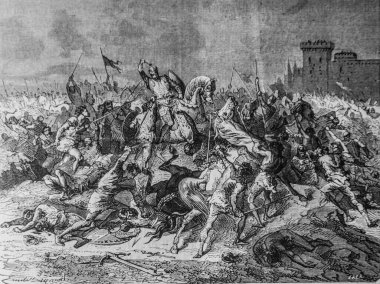Kral ve onun Chasvaliers ve Amiens halkı Castillon Kalesi 'ne 1072-1180, Frrance' ın popüler tarihi Henri Martin, Furne Yayımcısı 1860