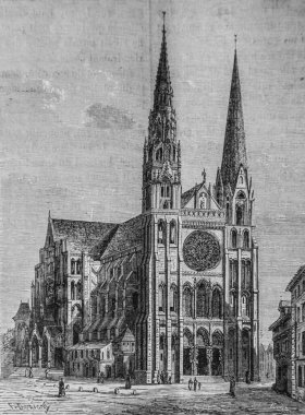 Chartres Katedrali 1137-1180, Fransa Popüler Tarihi Henri Martin, Editör Furne 1860