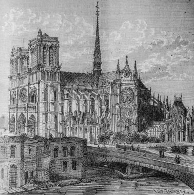 Notre Dame de Paris 1100-1200, Fransa Popüler Tarihi Henri Martin, editör Furne 1860