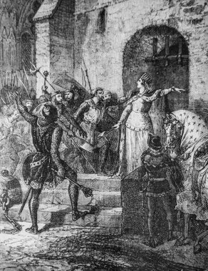 Kraliçe Blanche Delivre Les Serfs du Chateau 1226-1270, Henri Martin 'in popüler öyküsü, editör Furne 1860