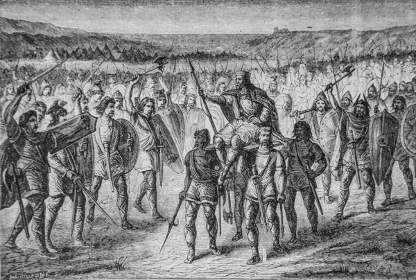 SIGET ELEVE On shield 511-638, popular history of France by Henri Martin, FURNE EDITOR