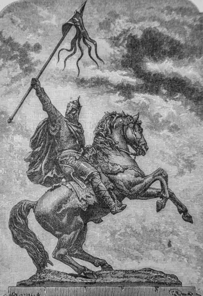 Guillaume le Conquerant A Falaise 1010-1075 'in heykeli, Henri Martin' in popüler öyküsü, editör Furne 1860