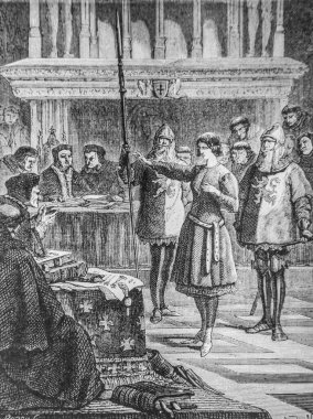 Jeanne d 'Arc mahkeme önünde 1415-1434, Frrance' ın popüler tarihi Henri Martin, editör Furne 1860