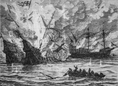 Eski ve klasik bir illüstrasyonla yelken açmak